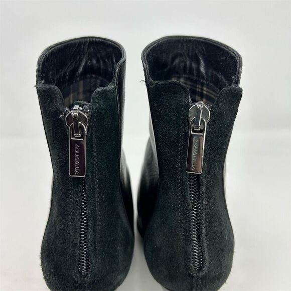 Aquatalia Women's Black Leather Ankle Boots Size 7 High Heel Back Zip Closure - Picture 7 of 13